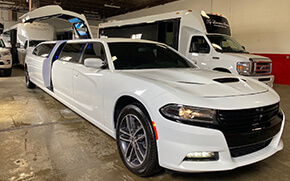inside a luxury limousine