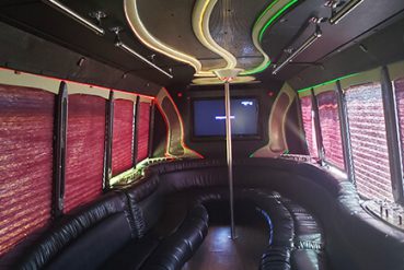 Party black limo bus
